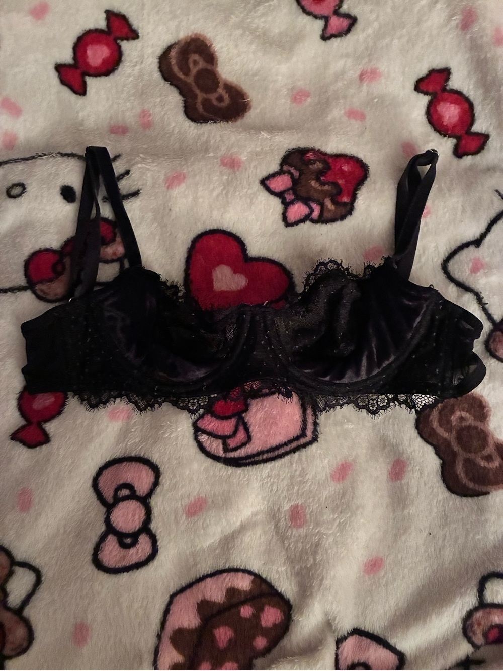 Victoria's Secret Black Lace Satin Underwire Bra